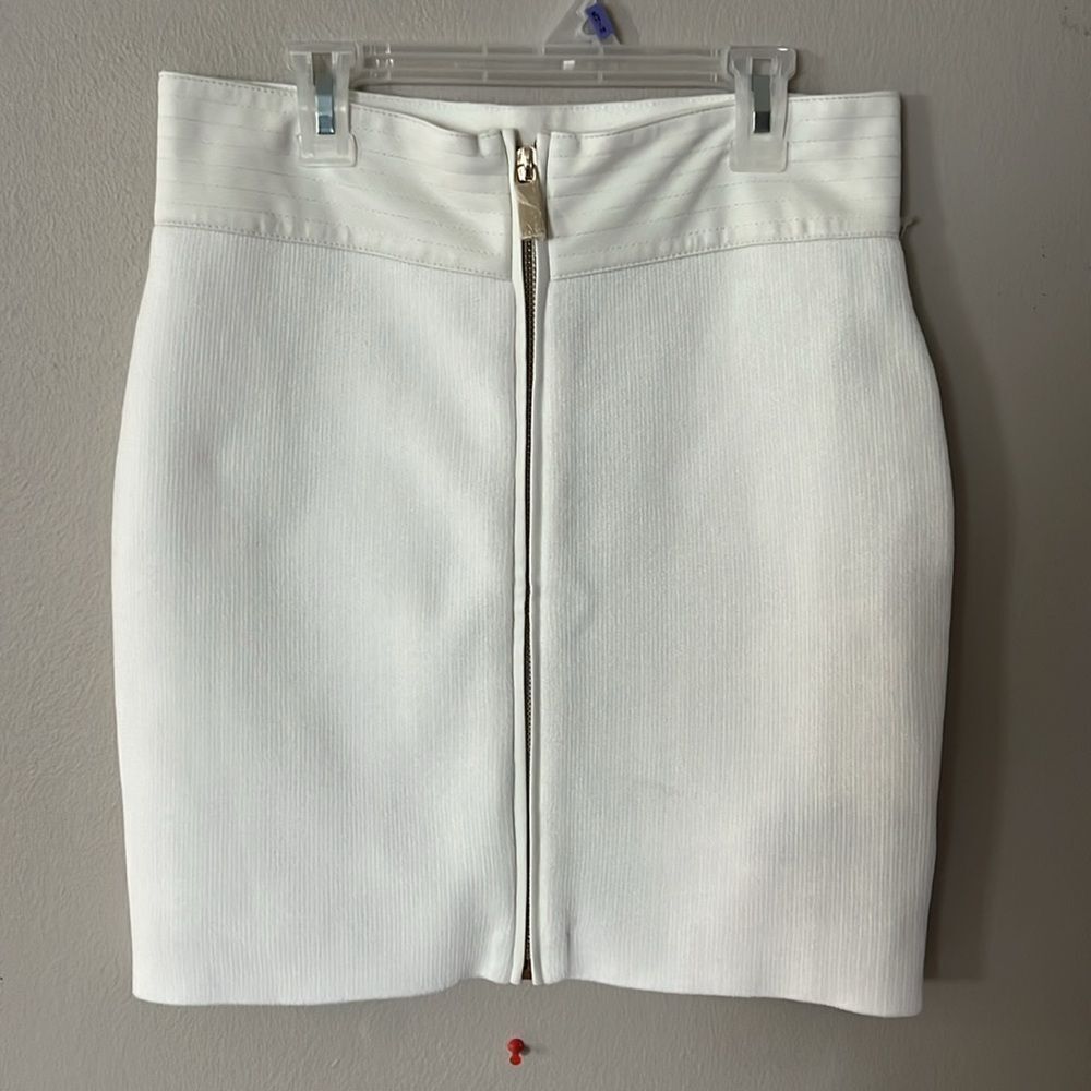 Marciano Gio Zipped Sweater Mini White Skirt